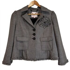 Rebecca Taylor Wool Tweed Cropped Blazer Size 10